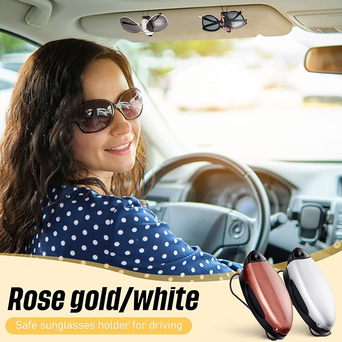 Frienda 10 Pieces Auto Car Vehicle Sun Visor Clip Holder for Sunglasses Glasses Holder Hanger Eyeglasses Mount Ticket Card Clip Car Accessories(Assorted Color)