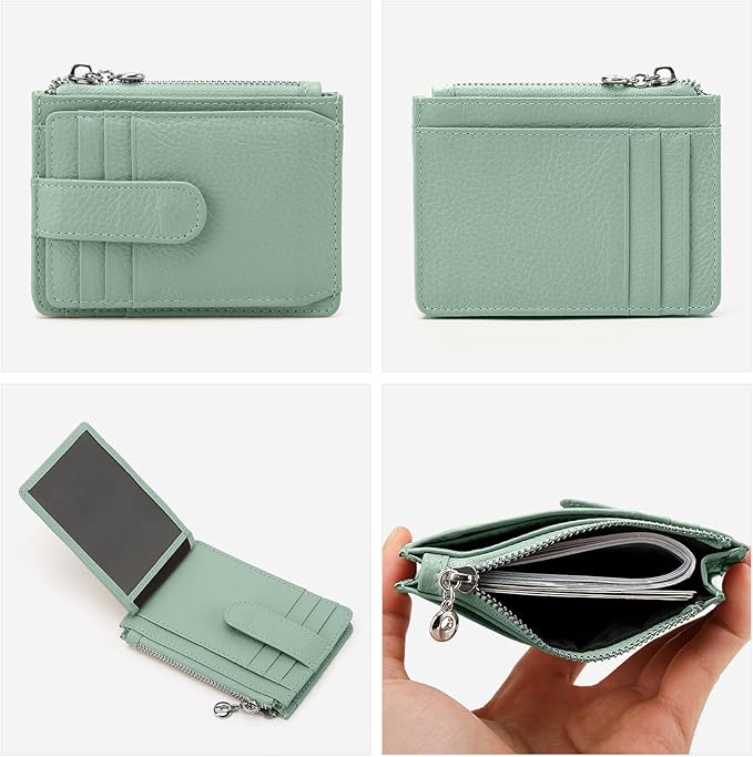 Slim Wallet for Women Genuine Leather Card Holder Thin Womens RFID Blocking Small Wallets