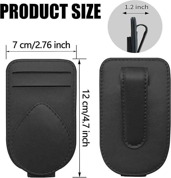 Sunglass and Card Holder for Car Visor, 2 Card Slots Visor Glasses Clip, Strong Magnetic Visor Holder, Visor Accessories for Cars SUV(Beige 1Pc)