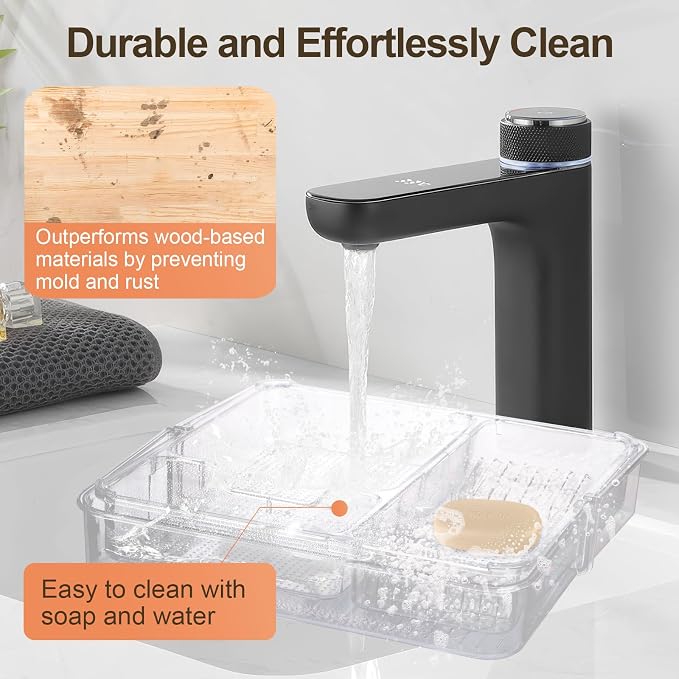 Expandable Drawer Organizer, Adjustable Shallow Tray, 11" to 19" Width | 1.97" Height, Clear Plastic Storage, For Bedroom/Living Room/Kitchen/Bathroom/Office, Cosmetic/Tools/Cutlery/Stationery