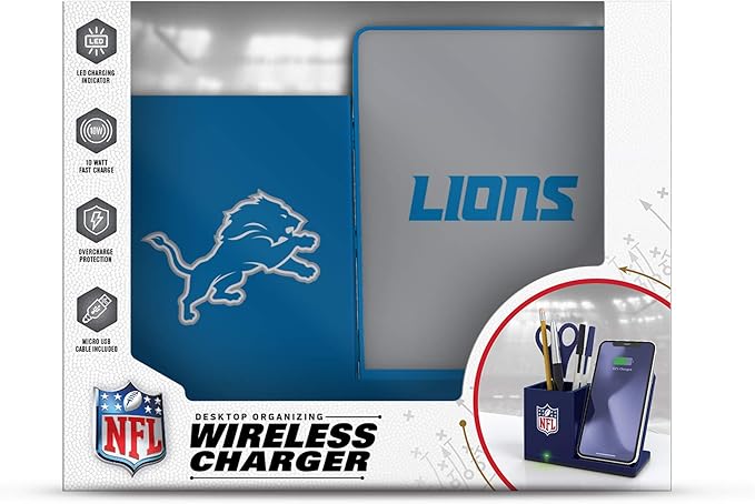 SOAR NFL Unisex Wireless Charging Stand and Desktop Organizer