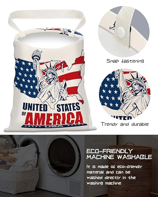 Car Trash Can, Seat Back Hanging Car Trash Bag, Cute Canvas Car Garbage Bag, Essential Car Trash Bin Car Organizers USA Mapping