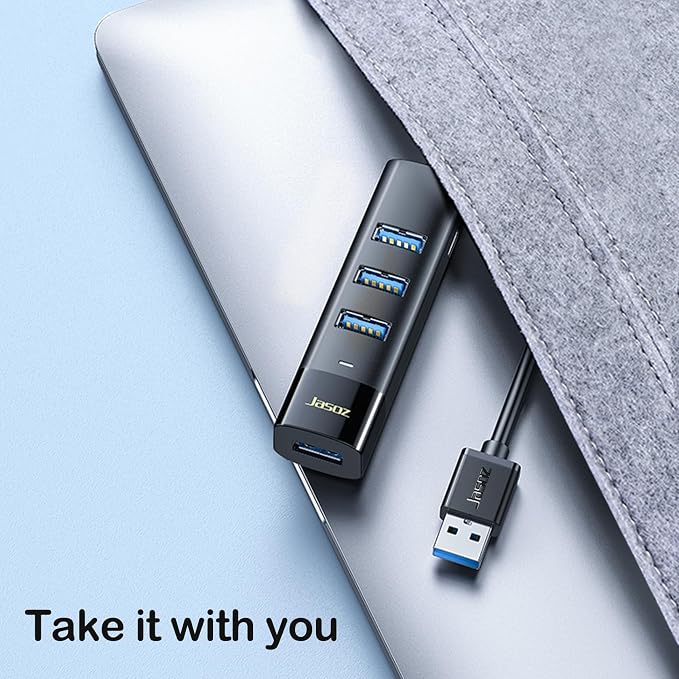 Long USB C Hub 4-Port, USB 3.0 Splitter with 3ft Extended Cable, Type-C Power Delivery Pass-Through Port, Portable Data Hub for Laptop, Desktop, MacBook, Surface,Windows(USB-C/3Ft)