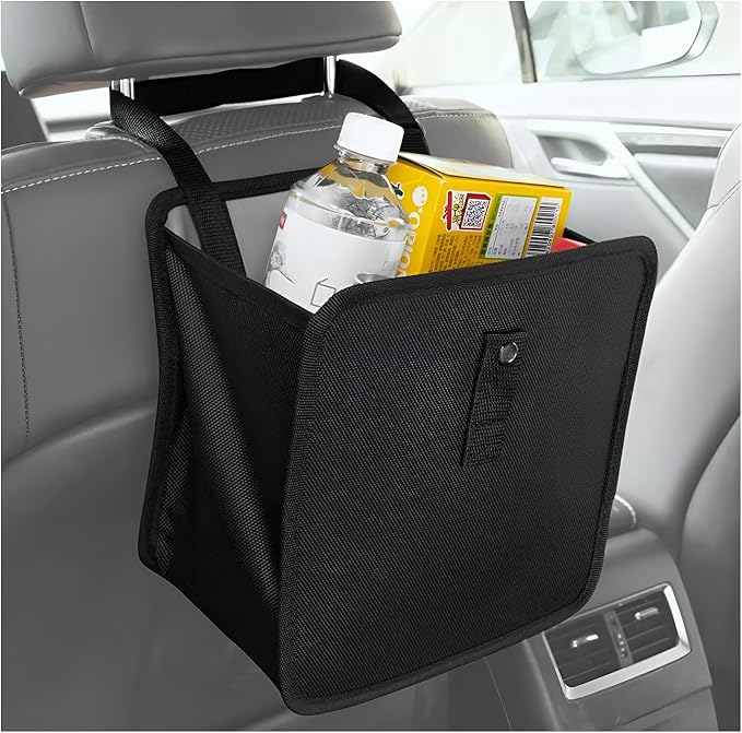 Foldable Car Trash Can, Waterproof Oxford Cloth Organizer Auto Hanging Garbage Bag, Large Capacity Leakproof Storage Pocket Multipurpose Container for Back Seat, Car Accessories (Small)