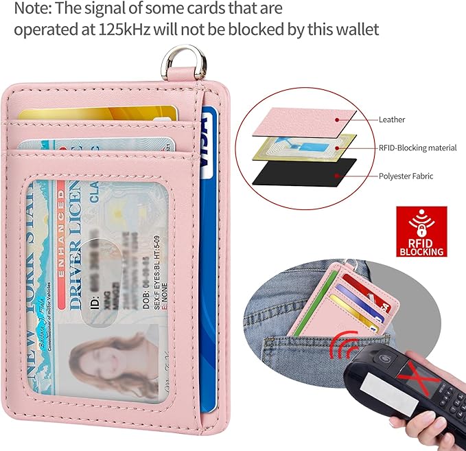 EcoVision Slim Minimalist Front Pocket Wallet, RFID Blocking Credit Card Holder Wallet with Detachable D-Shackle for Men Women