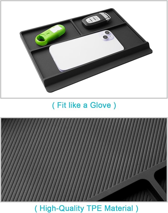 CDEFG Center Console Organizer Tray Compatible with 2021-2025 2026 Toyota Sienna Armrest Anti-Slip Storage Pad, Armrest Lid Nonslip Mat Cellphone Barrier for 4th Gen Toyota Sienna Interior Accessory