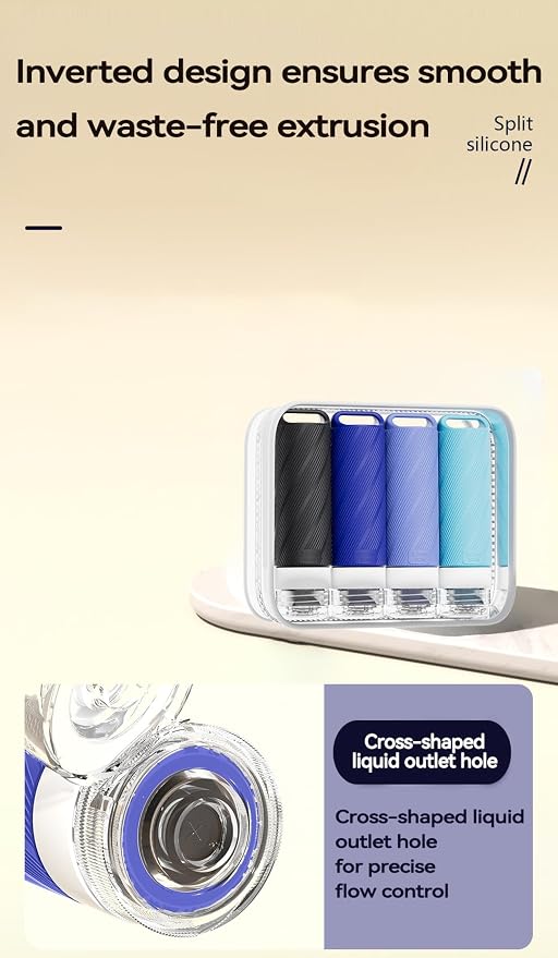 5 packs of toiletries travel bottles, TSA Approval silicone travel containers, leak proof refillable shampoo and conditioner are essential for travel, fitness, business trips, office use(blue)