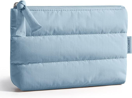 BAGSMART Small Puffy Water-Resist Makeup Bag for Women