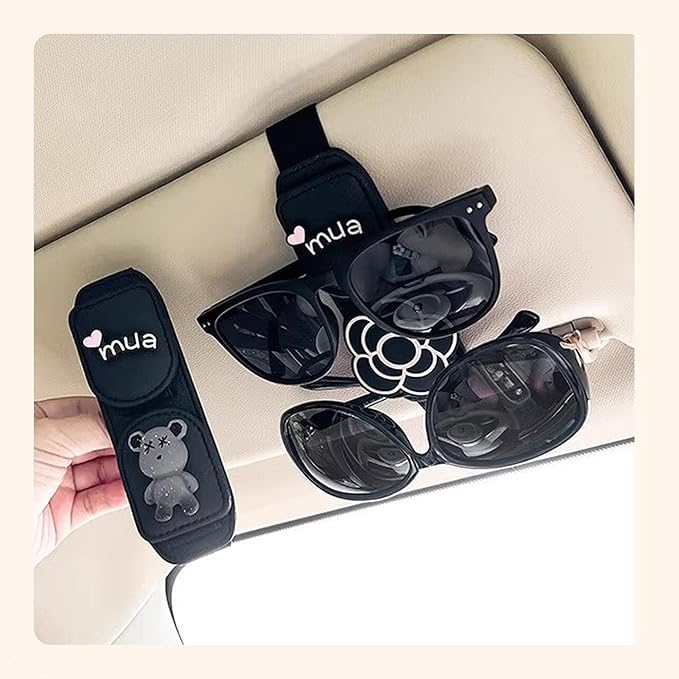 Car Sunglasses Holder Eyeglass Clip with Sun Visor Storage for Cards Magnetic Eyewear Clamp Car Decor