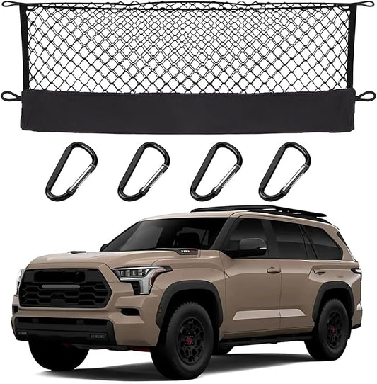 Envelope Style Cargo Net Compatible with Toyota Sequoia 2026 2025 2024 2023 2022 2021 2020 2019 2018 2017 2016 2015 2014 2013-2008 Trunk Car Rear Tailgate Touring Netting