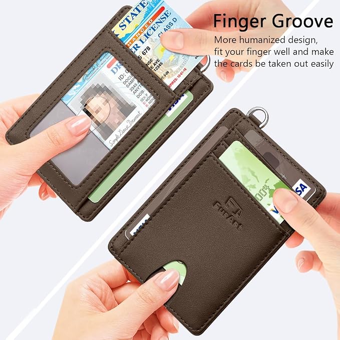 FurArt Slim Minimalist Wallet, Front Pocket Wallets, RFID Blocking, Credit Card Holder for Men