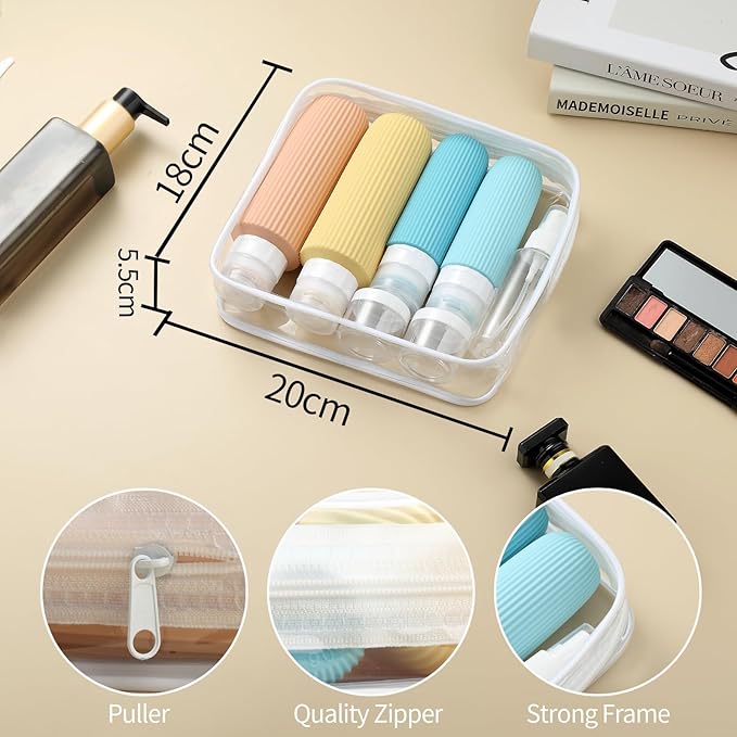 Mrsdry 16 Pack Travel Bottles for Toiletries, Large 6oz Silicone Travel Containers, Leak Proof Refillable Liquid Shampoo And Conditioner Travel Essentials