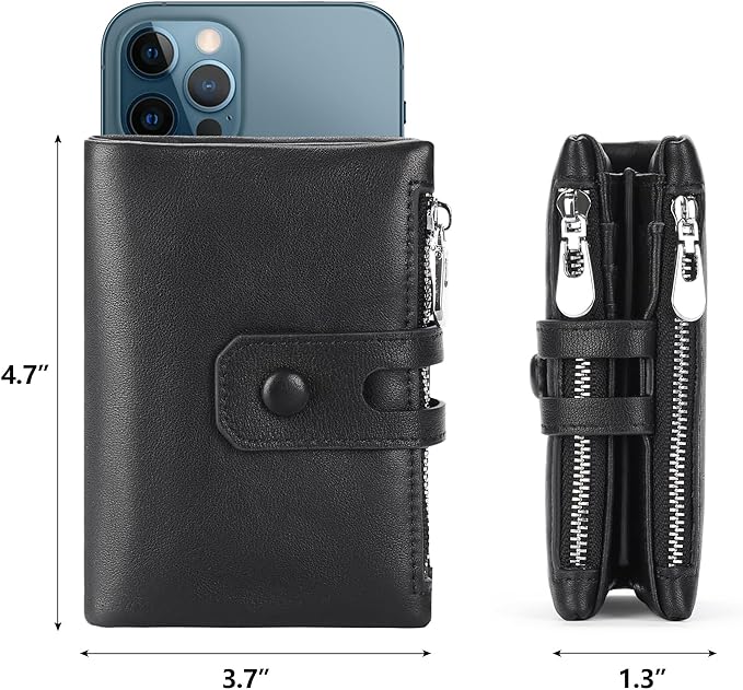 FALAN MULE Wallet for Men Large Capacity Genuine Leather Men Wallets RFID Blocking