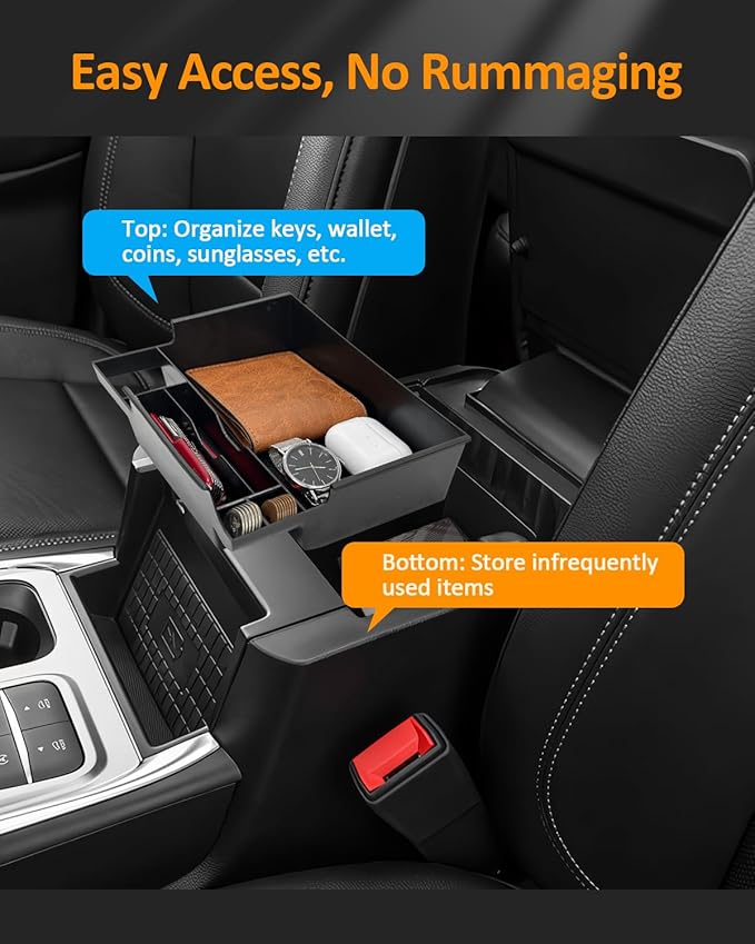 CDEFG for Ford Explorer Accessories 2020-2025 Center Console Organizer Tray Armrest Storage Box Insert (Organizer Tray for Explorer 2020-2024)