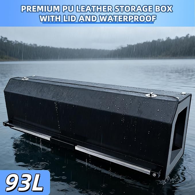 Car Trunk Organizer, Waterproof SUV Organizer Trunk Storage with Lid & Handle, Extra Large Leather Callapsible Cargo Organizers, Durable Car Storage Box for Ford Jeep (40.5''*11.4''*12.2'')