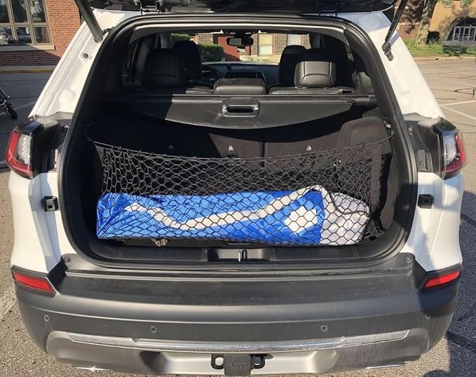 Trunk Organizer Cargo Net for Jeep Cherokee 2019-2023 – Envelope Style Cargo Net for SUV – Premium Mesh Car Trunk Organizer Vehicle Carrier Storage – Compatible with Cherokee