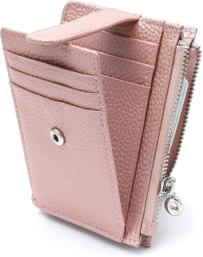 Slim Wallet for Women Genuine Leather Card Holder Thin Womens RFID Blocking Small Wallets