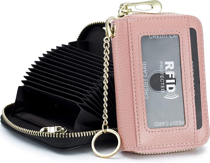 imeetu Rfid Credit Card Holder,Genuine Leather Businese Card Case,Rfid Blocking Wallet for Women & Men