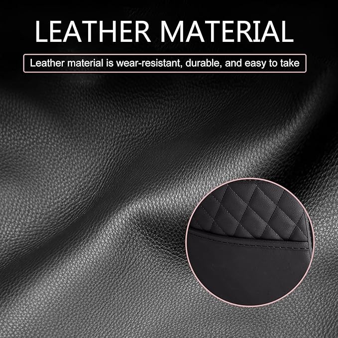 Car Seat Back Organizer, Multipurpose Car Organizer Hanging, Waterproof PU Leather Auto Backseat Storage Bag, Travel Essentials Accessories, Universal for Vehicles, Sedan, SUV (Black)