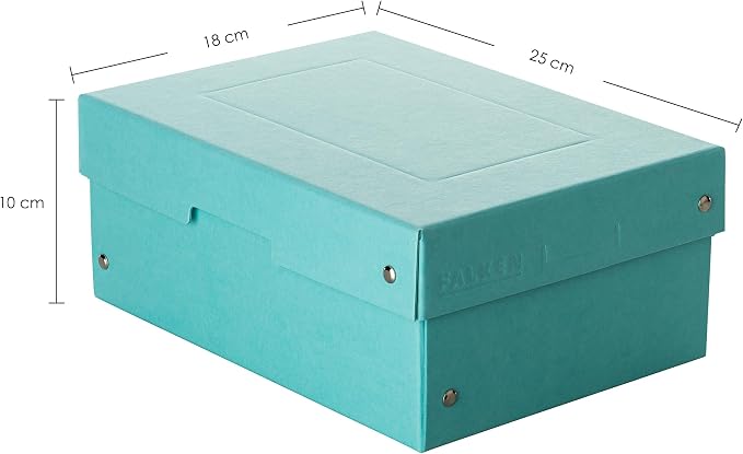 FALKEN Original PureBox Pastel, Made in Germany, 100 mm high, DIN A5, blue, storage box with lid made of sturdy cardboard, vegan gift box, transport box, all-purpose box