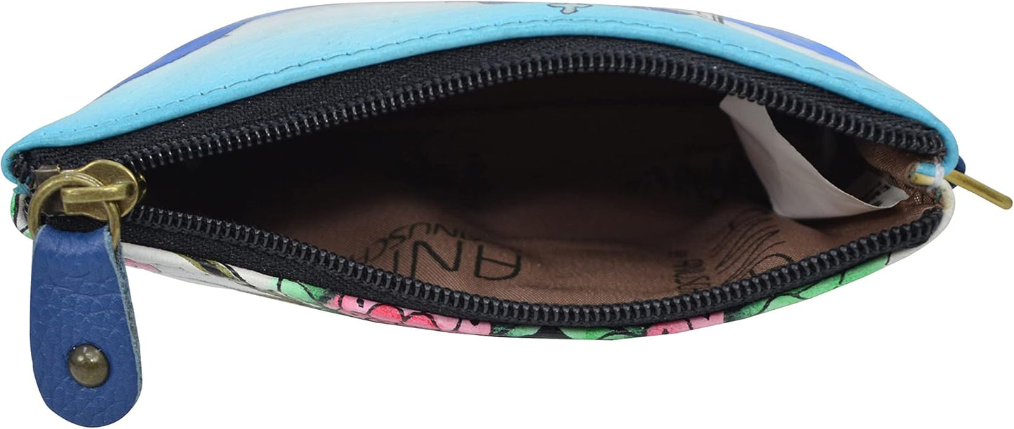Anna by Anuschka Women's Hand Painted Leather Coin Pouch Purse