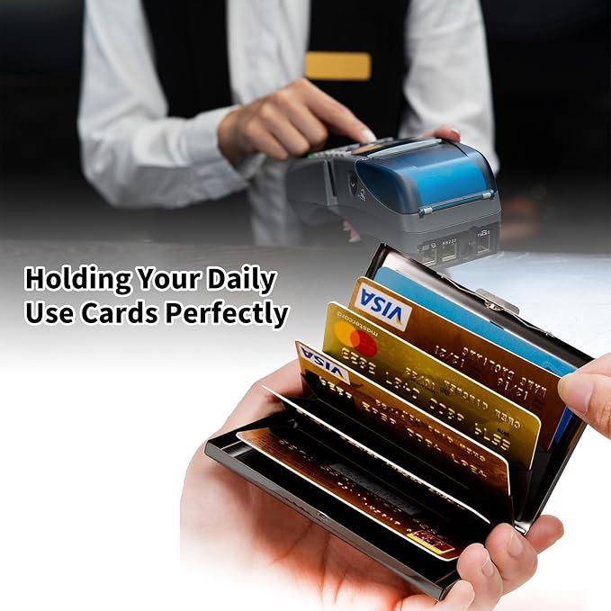 Metal Wallet,Credit Card Holder for Women Men,RFID Blocking Card Holder Mini Slim Aluminum Wallet ID Case Hard Case Business Card Holder Case,Vintage Baseball Flag