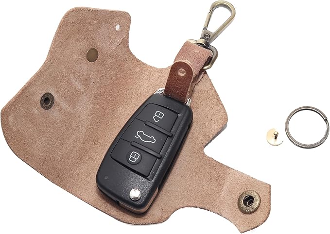 Handmade Leather Key Chain Holder, Leather key case for key storage Car Key Holder Home Door Key Bag