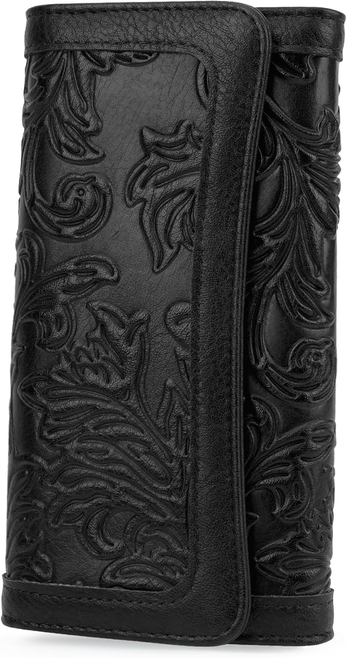MEITRUE Women's Wallet Leather RFID Blocking Trifold Ladies Purse Embossed long Clutch Card Holder Phone Checkbook Organizer
