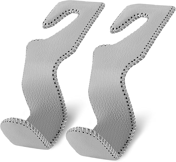 Car Purse Hook, Headrest Hooks for Car Bag Hooks Seat Hooks Holder Car Accessories Interior, 2 Pack Grey