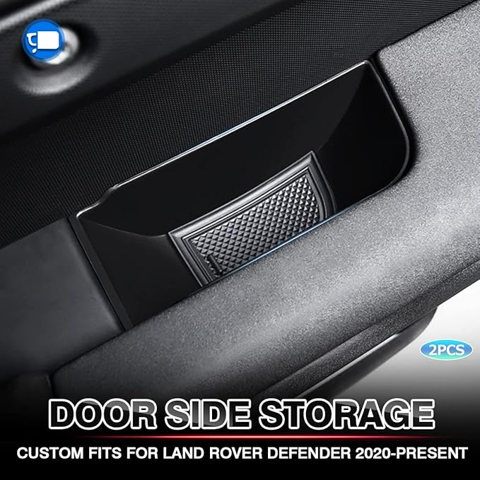 Karltys Door Side Storage Box for Land Rover Defender 90 110 130 2020-2025 2026 Accessories Defender Door Side Organizer Tray Grab Handle Pocket Box Insert Interior Accessories 2PCS