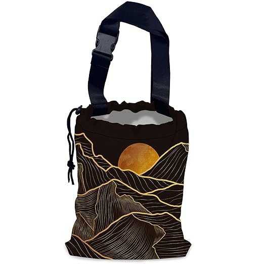 Gold Mountains Car Trash Bag,Hanging Drawstring Car Garbage Bag,Waterproof Canvas Car Back Seat Organizer with Adjustable Buckle,for Vehicles,SUVs,Camping,Road Trips
