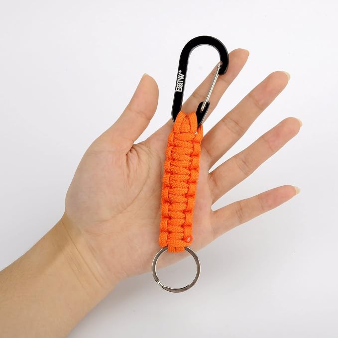 EOTW Carabiner Keychain,Paracord Keychain Small Aluminum Clip D Ring for Camping, Hiking, Fishing, Or As A Key Organizer