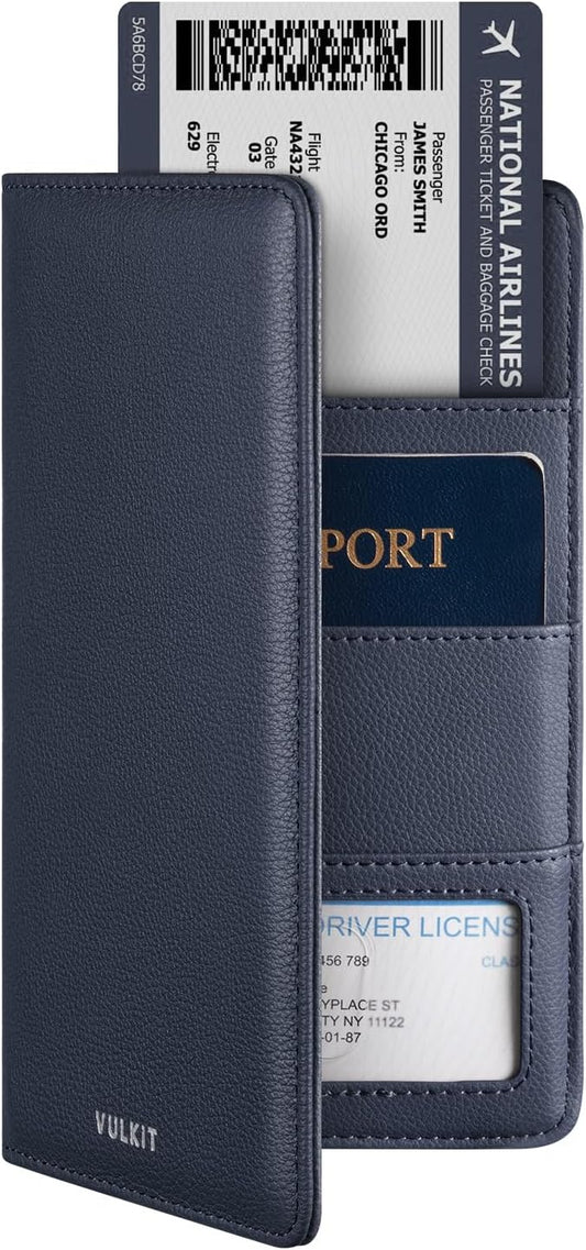 VULKIT Passport Holder Wallet RFID Blocking Travel Wallet for Men & Women