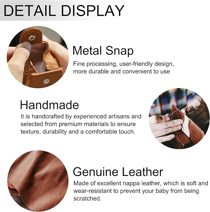 Cockatoo Genuine Leather Coin Pouch Change Holder, Mini Snap Pocket Wallet for Men Women (Verdant, Large)