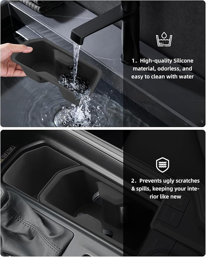 Center Console Storage Cup Holder for 2024 2025 2026 Toyota Grand Highlander/Grand Highlander Hybrid, 2025 2026 Toyota Grand Highlander Hybrid Accessories(2Pack)