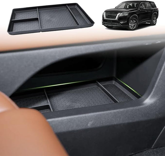 HGWEI Lower Center Console Organizer Compatible with Nissan Pathfinder 2022 2023 2024 2025 2026 Interior Accessories Floor Armrest Storage Box Insert Tray Interior Compartment Divider