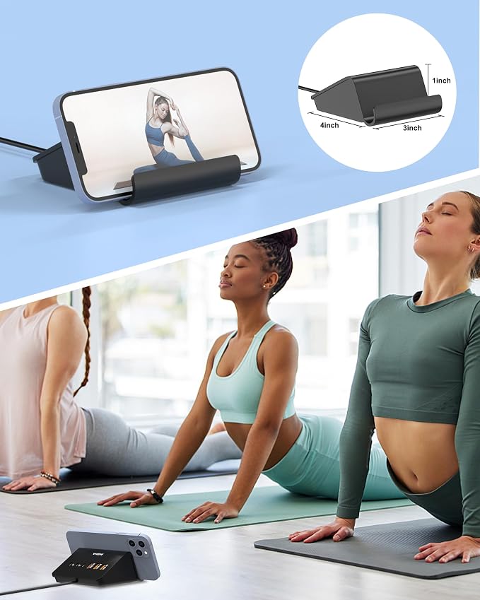 USB C Charging Station 35W, VHBW 6 Port 3A and 3C(1Port *USB-C PD20W Fast) Desktop Fast Charging Station for iPhone 14/13/12,Samsung Galaxy S23/S22/S21,etc