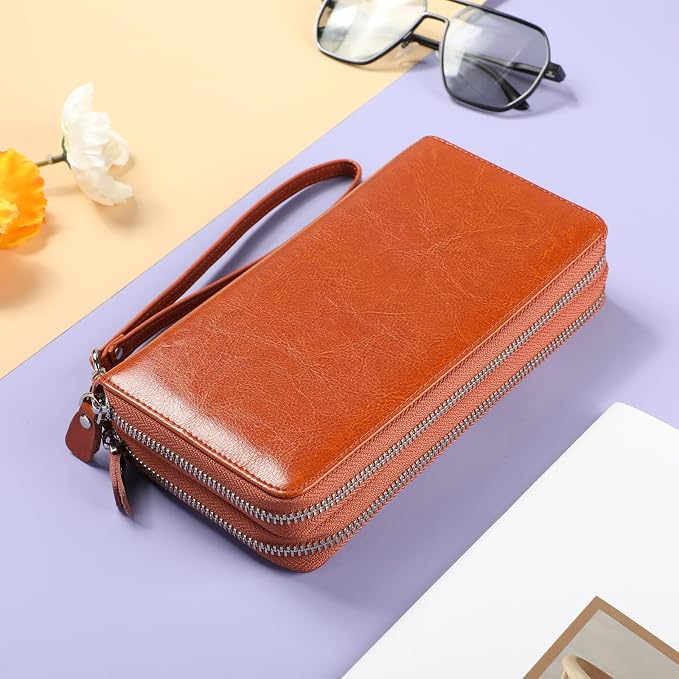 Lavemi Small Compact Women Wallet RFID Blocking Genuine Leather Bifold Purse with ID Windows