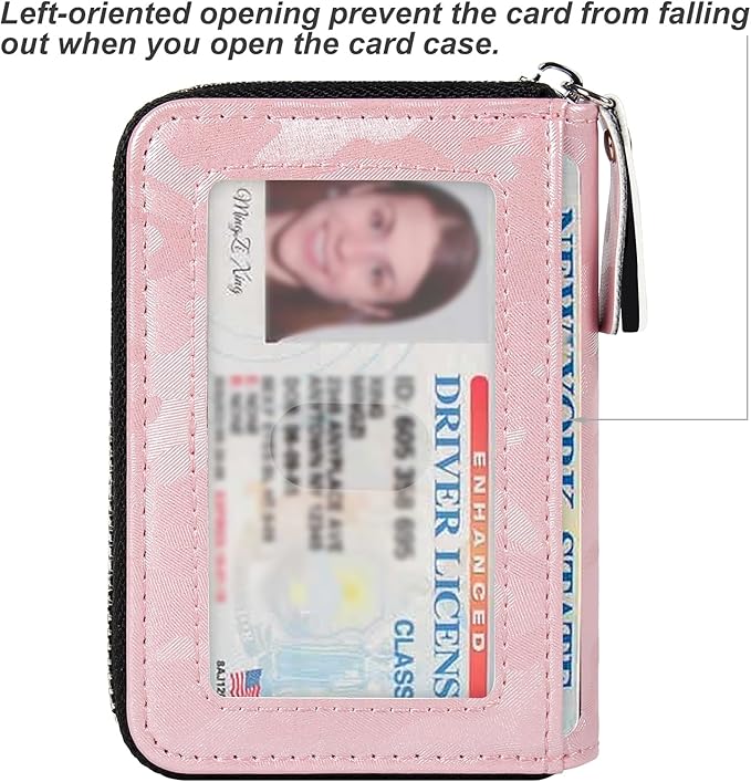 EcoVision Credit Card Holder RFID Card Case Wallet, Small Accordion Zipper Card Case Holder, Card Organizer Case for Women Men