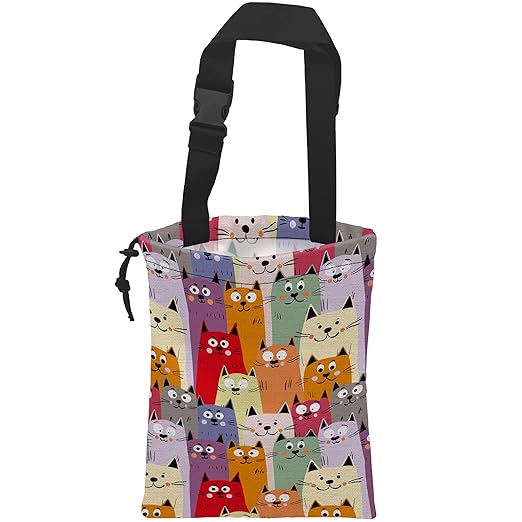 Car Trash Bag Cute kitten Cats Car Garbage Bag Hanging Car Trash Can for Back Seat with Drawstring