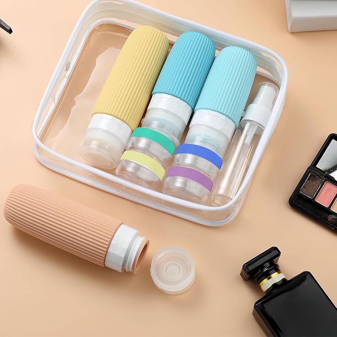 16 Pack Travel Bottles for Toiletries Set, TSA Approved Leak Proof Silicone Travel Bottles for Toiletries, Refillable Travel Bottle for Conditioner and Shampoo Lotion & Body Wash Accessories