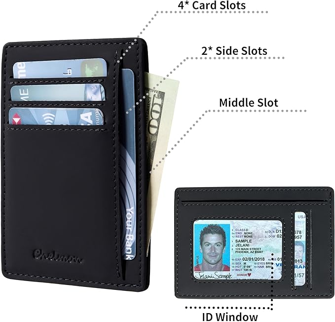 Chelmon Slim Wallet for Men, Minimalist Front Pocket RFID Blocking Credit Card Holder