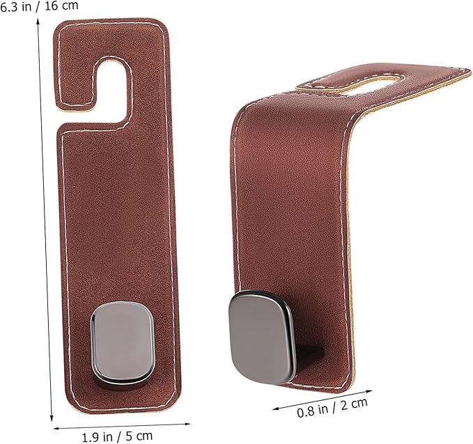 SOLUSTRE 2pcs Heavy-duty Metal Car Hooks for Headrest Purse Hanger Car Interior Accessories Easy Setup Stylish Organizer