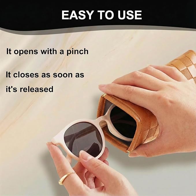 3Pcs Small Makeup Bag for Purse, Waterproof Portable Checkered Leather Makeup Pouch, Small Purse Pouches for Purse Small Coin Purse Organizer Pouches Snap Closure Pocket Cosmetic Bag for Women (Brown)