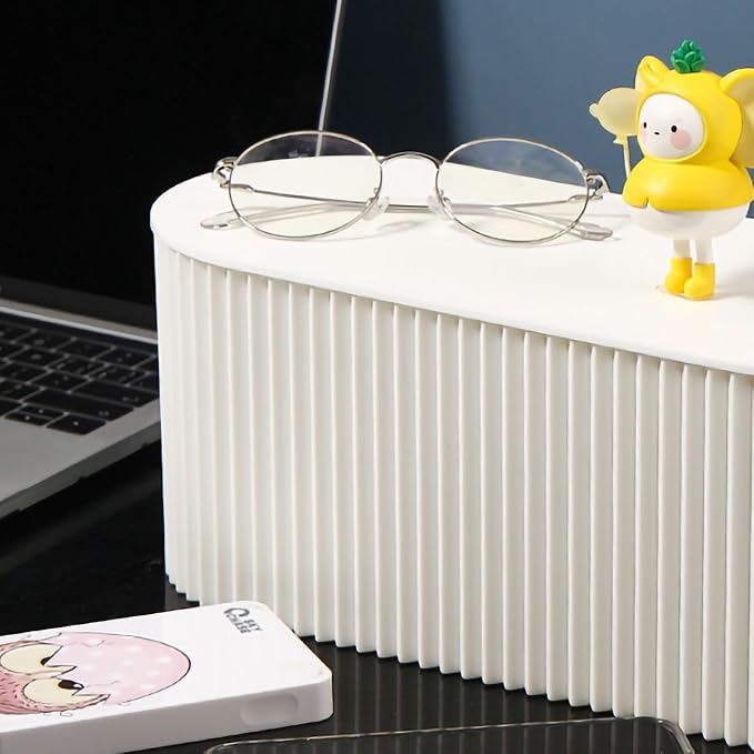 Large Capacity Cable Management Box Anti-Scratch Cable Organizer Desk Gift Box Easy to Clean ABS (Large White)