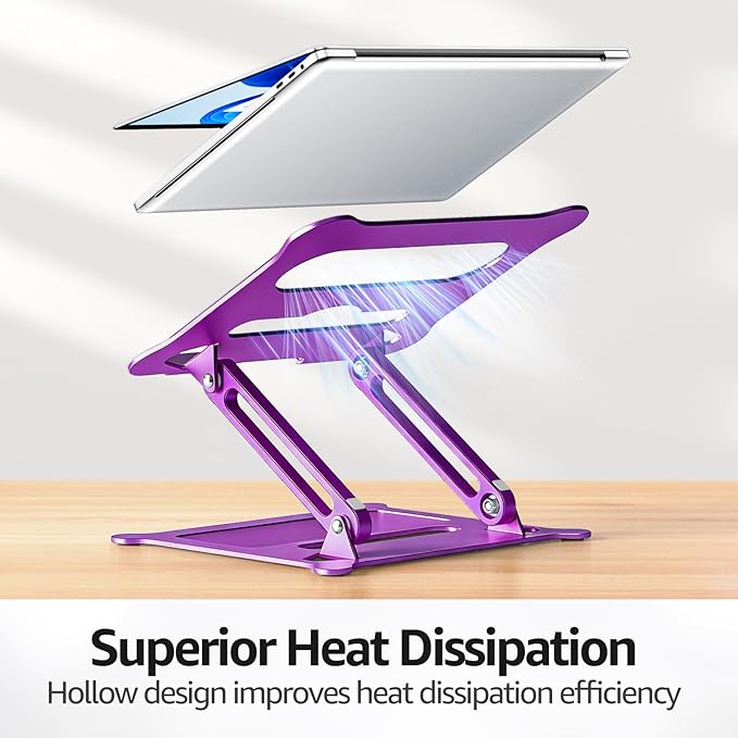 Urmust Laptop Notebook Stand Holder Adjustable Laptop Stand Portable Computer Riser Compatible with MacBook Air Pro HP Dell XPS Lenovo All Laptops 10-15.6"(Purple)