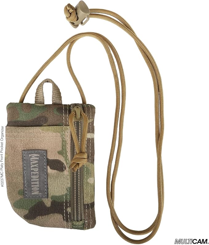 MAXPEDITION Platy Pocket Organizer, Durable EDC Tool Pouch for Men, Neck Wallet with Paracord Lanyard, Holds Flashlight, Multitool, Pen, Notebook