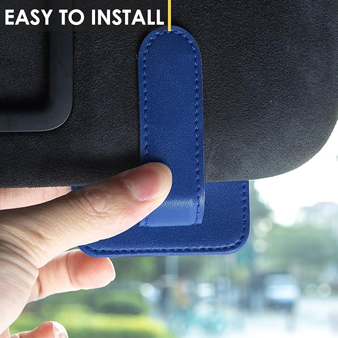 Model Y Sunglass Holder Clip Compatible with Tesla Model Y Juniper Interior Accessories Organizer Eyeglass Hanger Visor Ticket Card Decor Sunglasses Holders Part De Decorations (Blue)