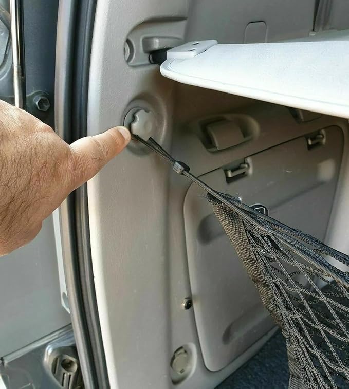 Rear Trunk Organizer Cargo Net for Toyota Sequoia 2001-2007 – Envelope Style Cargo Net for SUV – Black Color – Premium Mesh Elastic Car Trunk Organizer Vehicle Carrier Storage