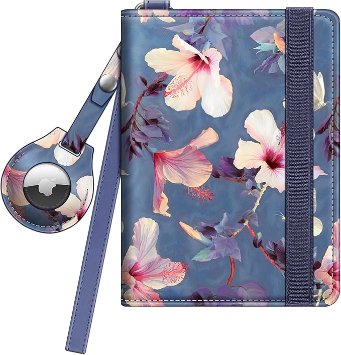 Fintie Passport Holder with Airtag Holder, Slim Travel Wallet RFID Blocking Passport Cover Protector Essentials with Credit Card Slots for Women/Men